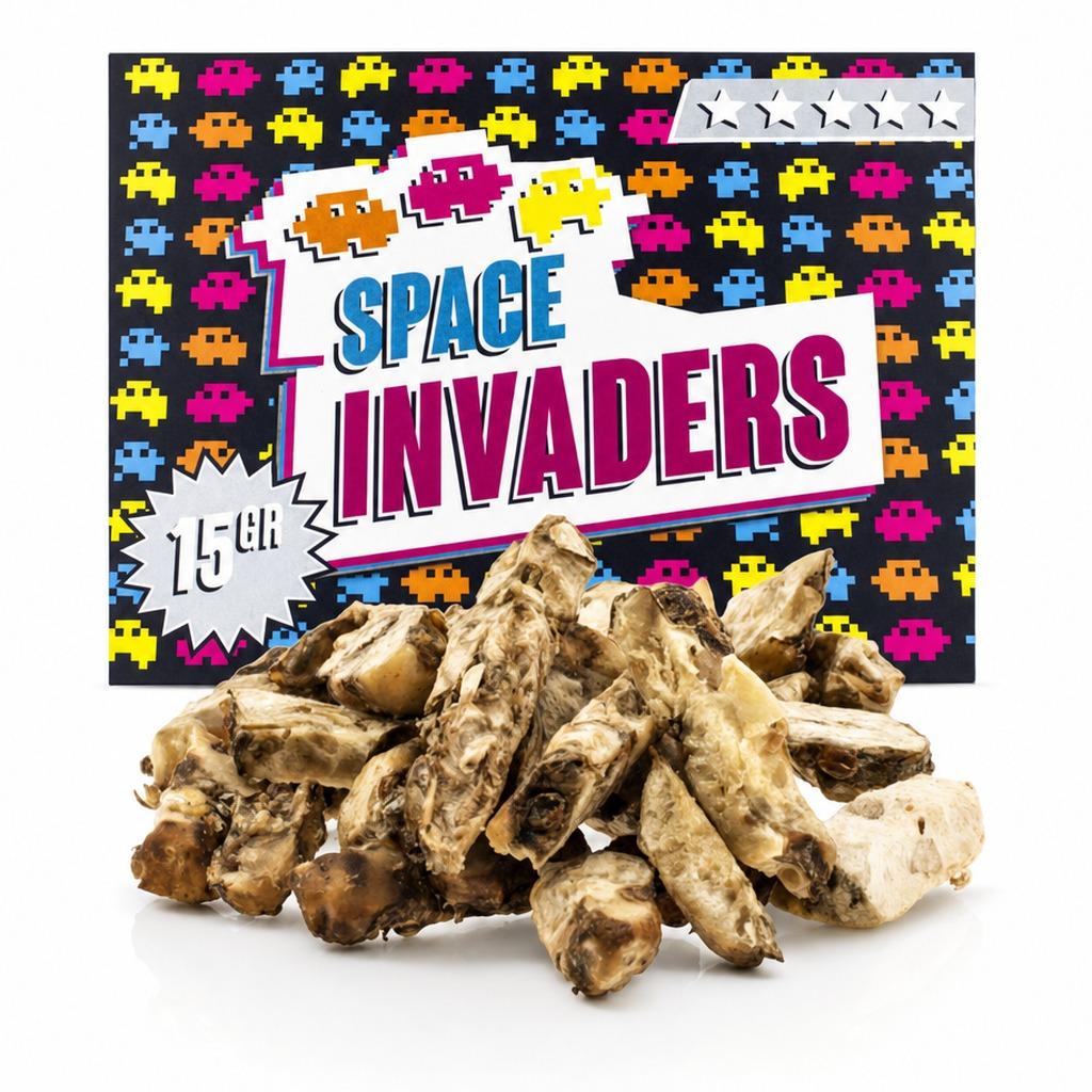 Space Invaders magic truffels 15 gram, verse Psilocybe galindoii